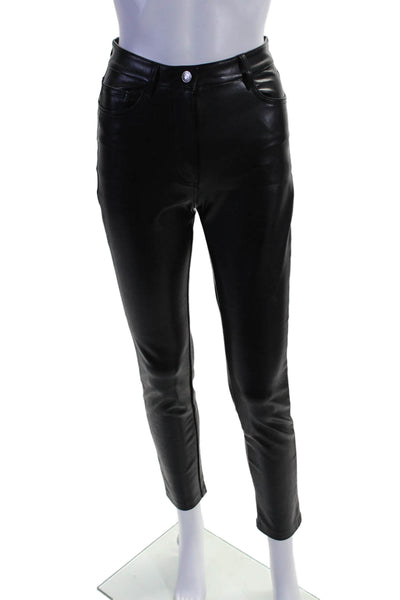 Wilfred Womens Vegan Leather Five Pocket Mid-Rise Skinny Pants Black Size 0