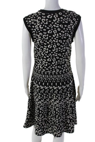 Rebecca Taylor Women's Scoop Neck Sleeveless Flare Spotted Dot Mini Dress Size L