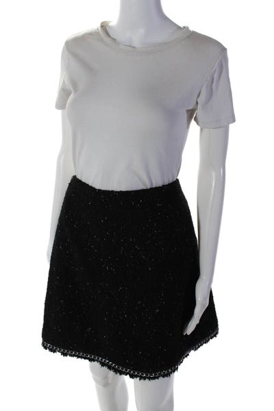 Michael Michael Kors Women's Button Closure Lined Flare Mini Skirt Black Size XL