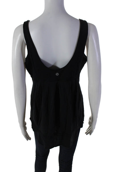 Lululemon Women's Scoop Neck Sleeveless Workout Tank Top Black Sz M