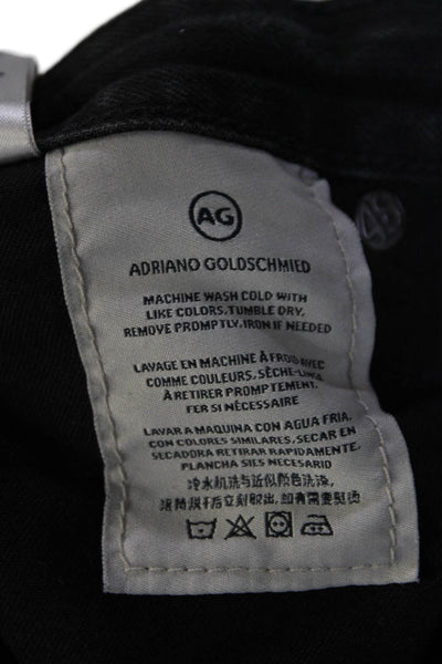 AG Adriano Goldschmied Womens Cotton Phoebe Tapered Leg Jeans Black Size EUR 28