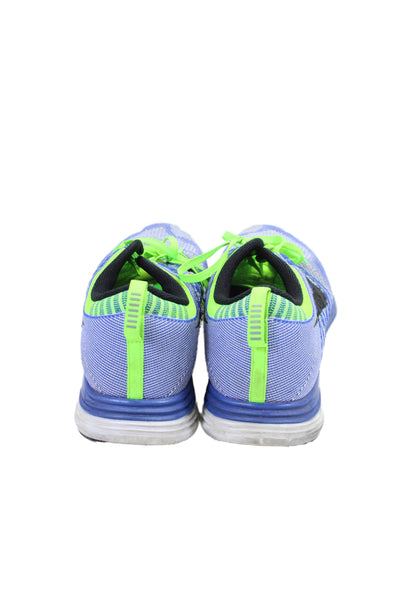 Nike Mens Lace Up Fly Knit One Low Top Running Sneakers Blue Green Size 11