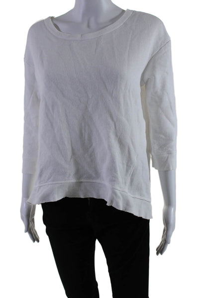 W by Wilt Womens White Crew Neck Long Sleeve Pullover Sweater Top Size S