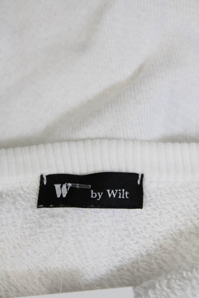 W by Wilt Womens White Crew Neck Long Sleeve Pullover Sweater Top Size S