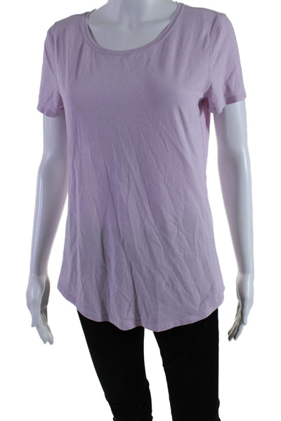 Lululemon Womens Pink Scoop Neck Basic Short Sleeve Tee Top Size M