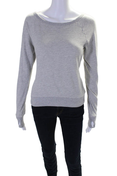 Pam & Gela Womens Gray Cotton Crisscross Back Long Sleeve Sweatshirt Size S