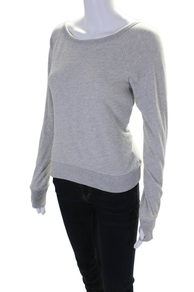 Pam & Gela Womens Gray Cotton Crisscross Back Long Sleeve Sweatshirt Size S