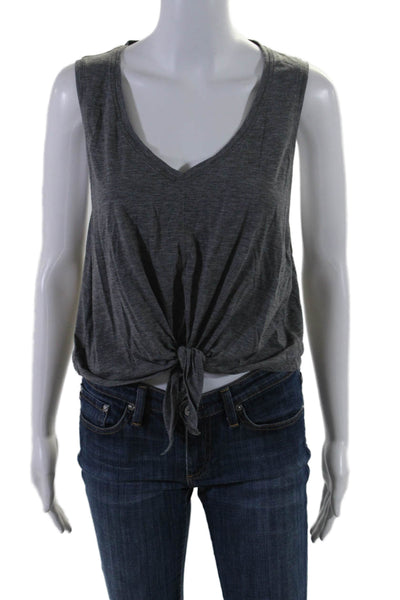 Lululemon Womens V Neck Tie Front Boxy Tank Top Gray Size 8