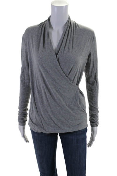 Lululemon Womens Long Sleeve V Neck Lightweight Wrap Shirt Gray Size 4