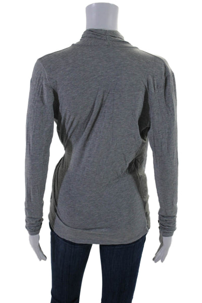 Lululemon Womens Long Sleeve V Neck Lightweight Wrap Shirt Gray Size 4