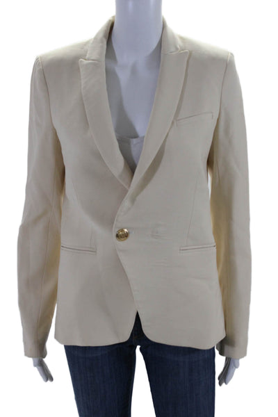 Veronica Beard Womens Double Breasted Pointed Lapel Blazer Jacket White Size 2