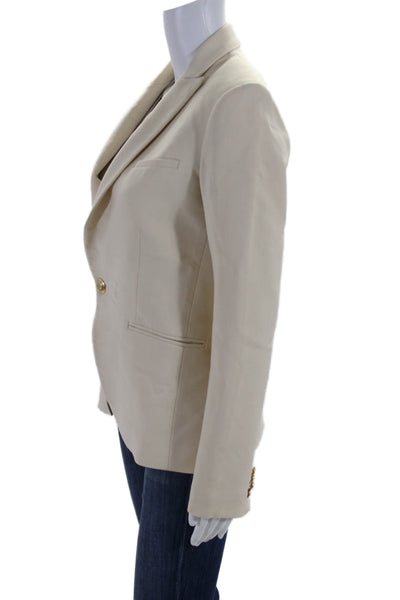 Veronica Beard Womens Double Breasted Pointed Lapel Blazer Jacket White Size 2