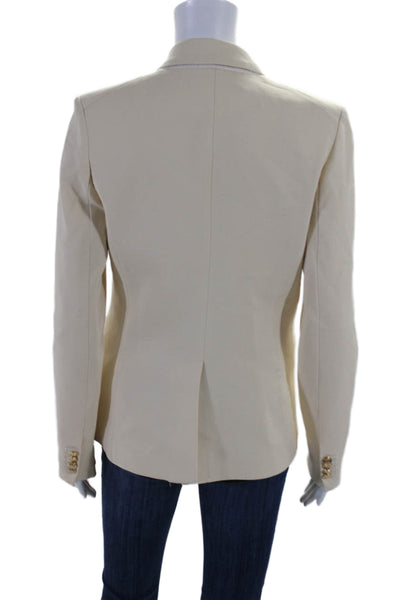 Veronica Beard Womens Double Breasted Pointed Lapel Blazer Jacket White Size 2