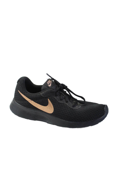 Nike Womens Lace Up Knit Low Top Tanjun Running Sneakers Black Brown Size 7.5