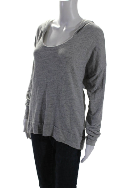 Michael Lauren Women's Hood Long Sleeves Pullover Sweatshirt Gray Size XS