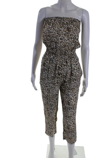 Blue Life Women's Cinch Waist Straight Leg Pockets Jumpsuit Animal Print Size XS