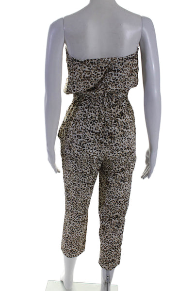 Blue Life Women's Cinch Waist Straight Leg Pockets Jumpsuit Animal Print Size XS