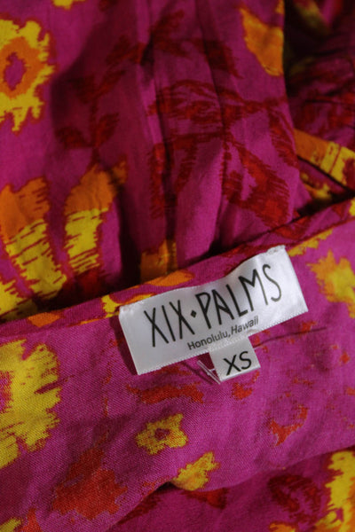 XIX Palms Women's V-Neck Spaghetti Straps Tiered Maxi Dress Floral Size XS