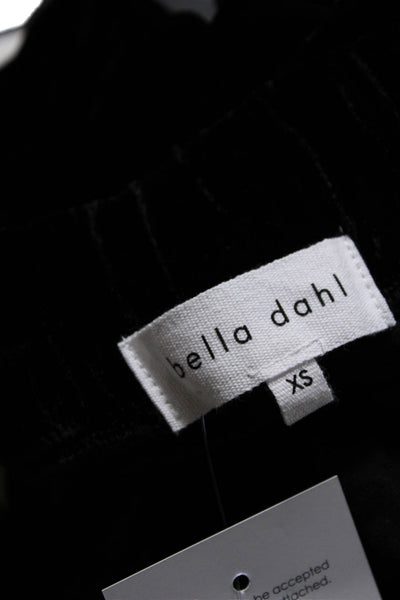 Bella Dahl Womens Mid Rise Drawstring Cropped Velvet Jogger Pants Black Size XS