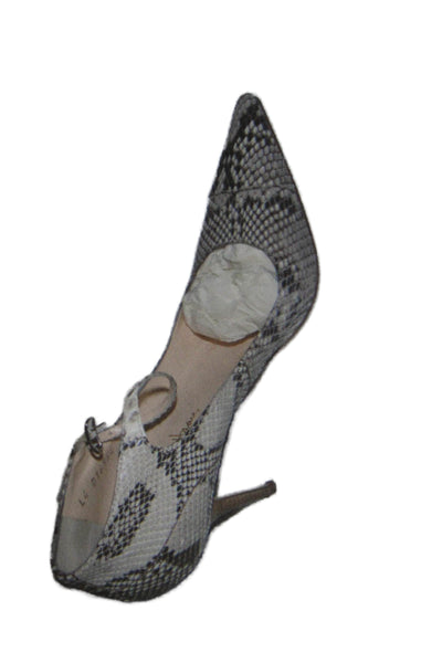 Cole Haan Womens Animal Print Pointed Toe Ankle Strap Heels Beige Size 6.5B