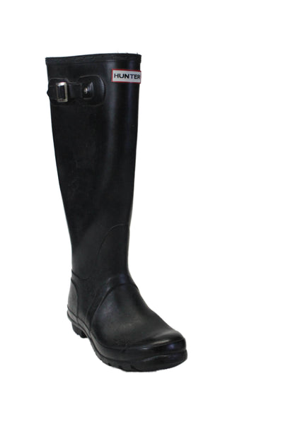 Hunter Womens Knee High Rubber Rain Boots Black Size 7