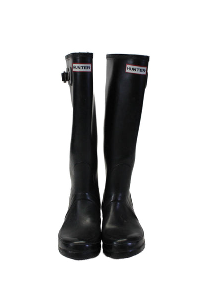 Hunter Womens Knee High Rubber Rain Boots Black Size 7