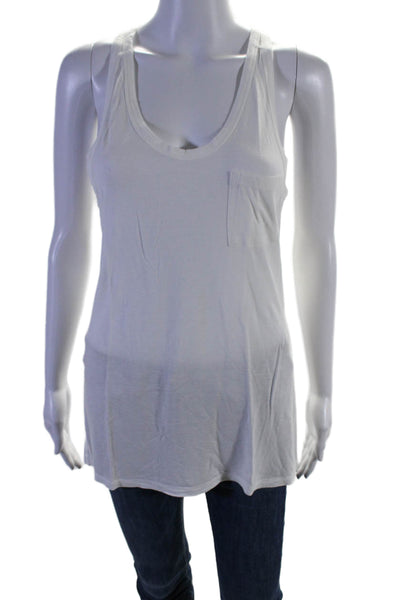 T Alexander Wang Womens Scoop Neck Chest Pocket Tank Top White Size XS