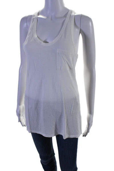 T Alexander Wang Womens Scoop Neck Chest Pocket Tank Top White Size XS