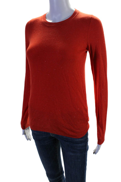 Whistles Women's Round Neck Long Sleeves Glitter Pullover Sweater Red Size S