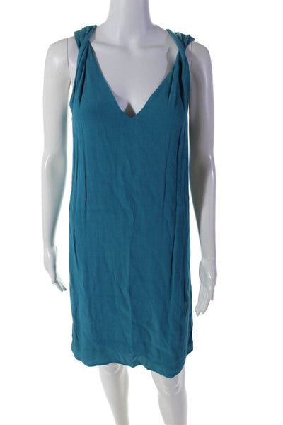 Comptoir Des Cotonniers Womens V-Neck Sleeveless Dress Turquoise Size 34