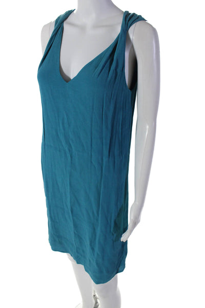 Comptoir Des Cotonniers Womens V-Neck Sleeveless Dress Turquoise Size 34