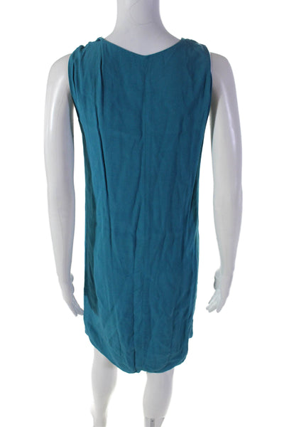 Comptoir Des Cotonniers Womens V-Neck Sleeveless Dress Turquoise Size 34