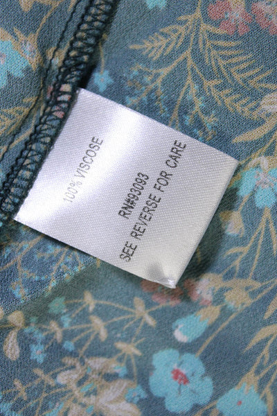 Tyler Boe Womens Floral Print Scoop Neck Long Dress Gray Size Small