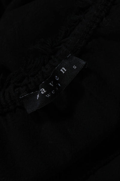 Maven West Womens Long Sleeves V Neck Pullover Blouse Black Size Small