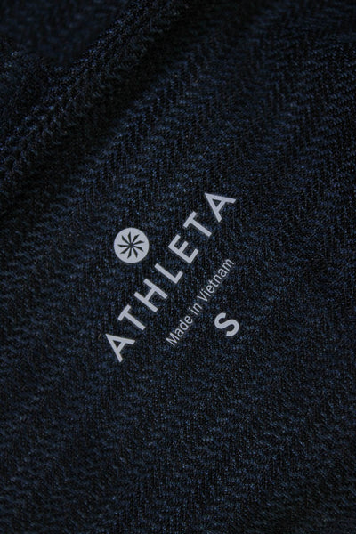 Athleta Womens Striped Pull On High Rise Leggings Navy Blue Black Size Small