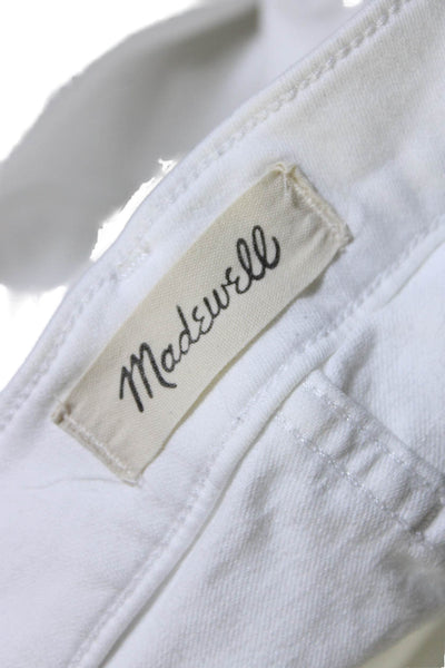 Madewell Womens High Rise Cali Demi Boot Cut Jeans White Cotton Size 28