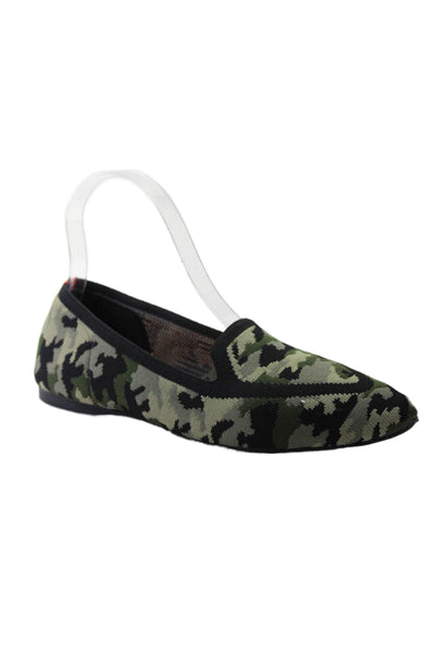 Birdies X Judy Womens Camouflage Print Blackbird Loafers Green Black Size 7