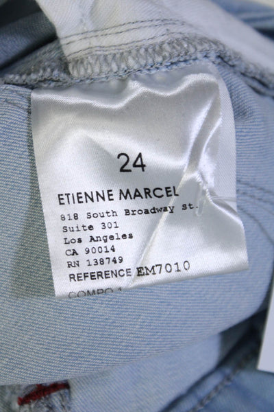 Etienne Marcel Womens Zipper Fly High Rise Light Wash Skinny Jeans Blue Size 24