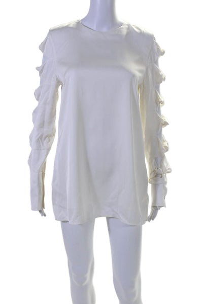 Victoria Victoria Beckham Womens Twist Knot Long Sleeves Dress White Size 6