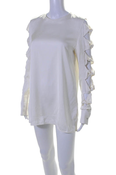 Victoria Victoria Beckham Womens Twist Knot Long Sleeves Dress White Size 6