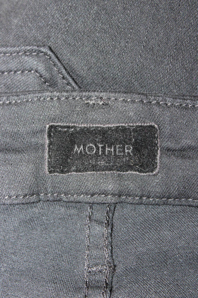 Mother Womens High Waisted Beaded Trim Looker Ankle Fray Jeans Black Size 23