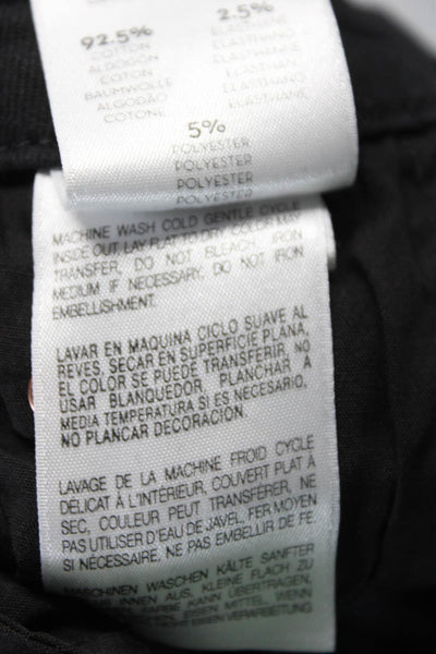 Mother Womens High Waisted Beaded Trim Looker Ankle Fray Jeans Black Size 23