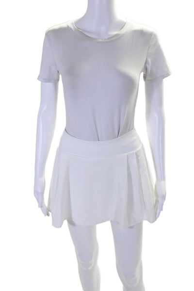 Lululemon Womens Pull On Pleated Athletic A Line Mini Skort White Size 2