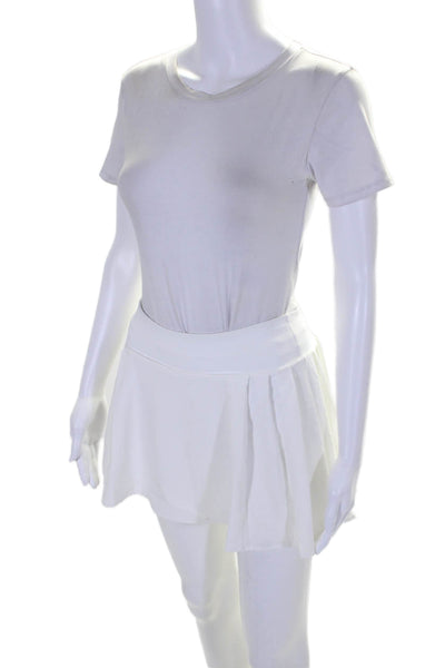 Lululemon Womens Pull On Pleated Athletic A Line Mini Skort White Size 2