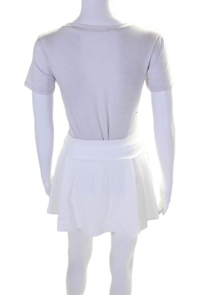 Lululemon Womens Pull On Pleated Athletic A Line Mini Skort White Size 2