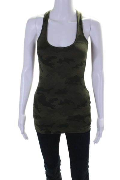 Lululemon Womens Camouflage Print Racer Back Pullover Tank Top Green Size Small