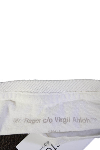 Kid Cudi X Virgil Abloh Mens Long Sleeves Mr Rager Tee Shirt White Size Small