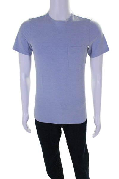 Lululemon Mens Short Sleeves Tee Shirt Sky Blue Cotton Size Extra Small