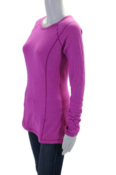 Lululemon Womens Long Sleeved Thumb Hole Casual Activewear Top Pink Size M