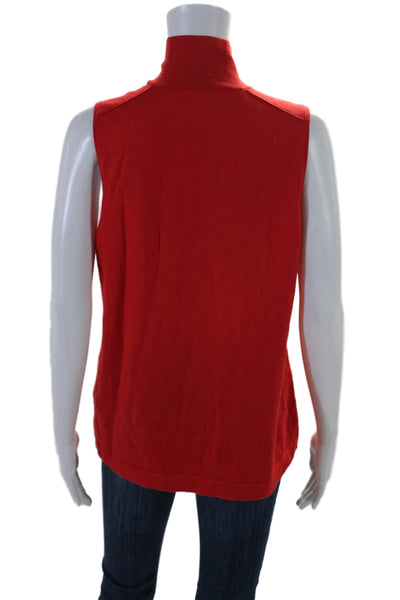 Dorothee Schumacher Womens Sleeveless Mock Neck Wool Blouse Red Size 6